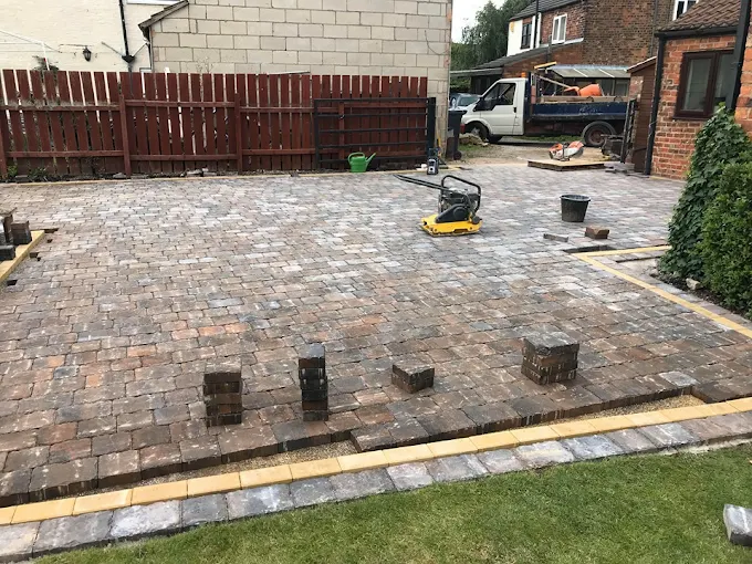 Block paving driveway in progress