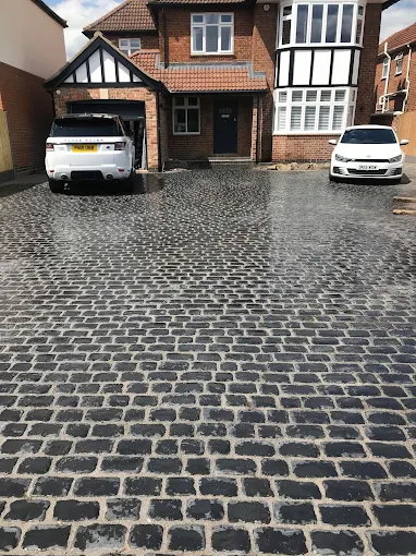 Cobblestone driveway installation in York